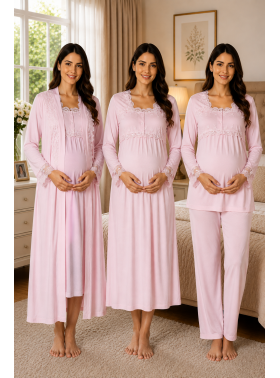 Effortt 2405 Pembe Lohusa Hamile 4'lü Set